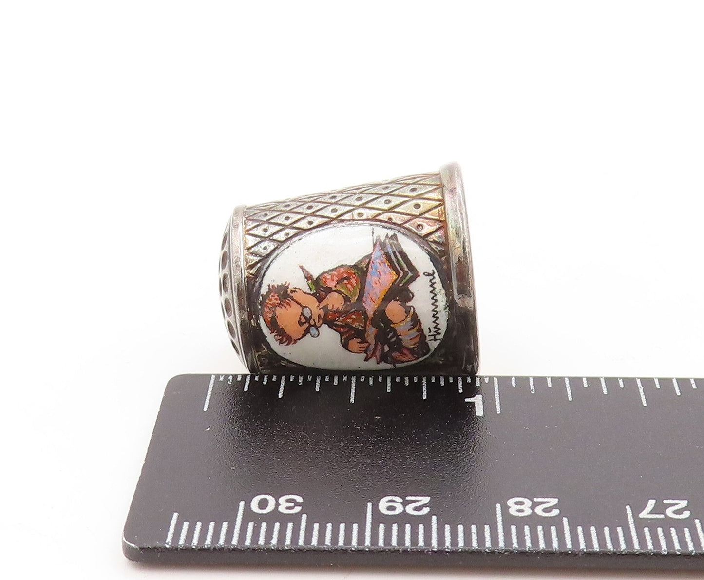 925 Sterling Silver Vintage Thumb Cover Thimble GERMANY  Little Child TR3825