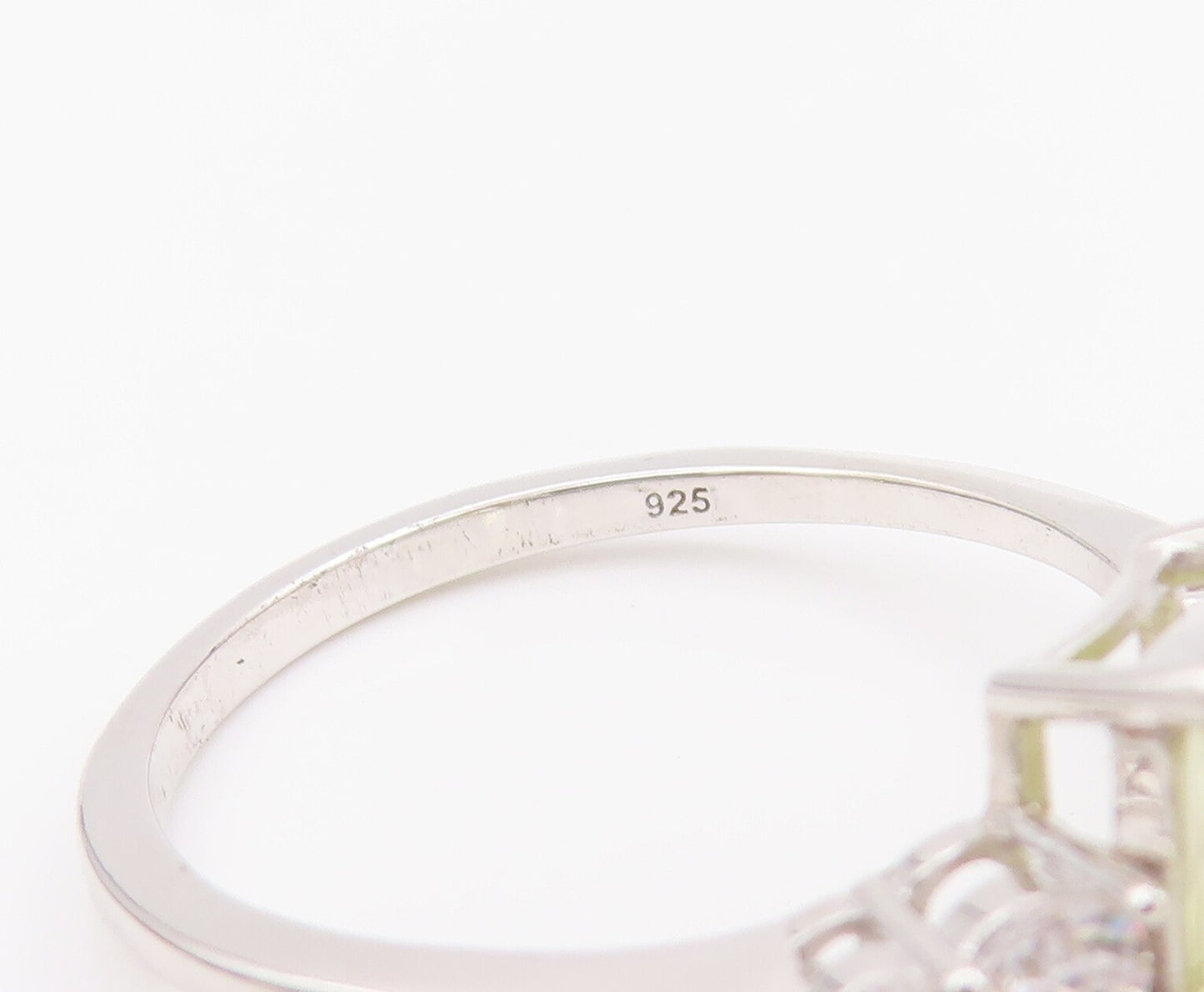925 Sterling Silver Vintage Ring D'JOY Two Tone Square & Inlay CZ  Sz 8  RG28136