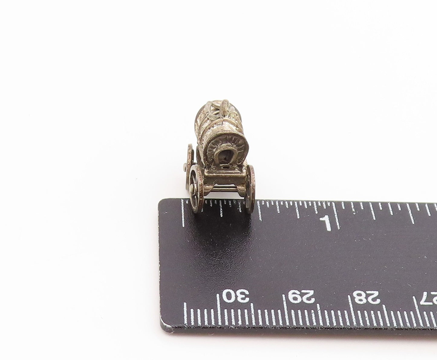 925 Sterling Silver Vintage Pendant Miniature Covered Wagon Charm MOVES  PT26263