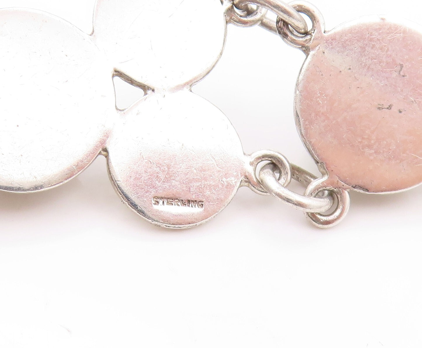 925 Sterling Silver Vintage Bracelet Designer Cabochon Round Gemstones  BT11154