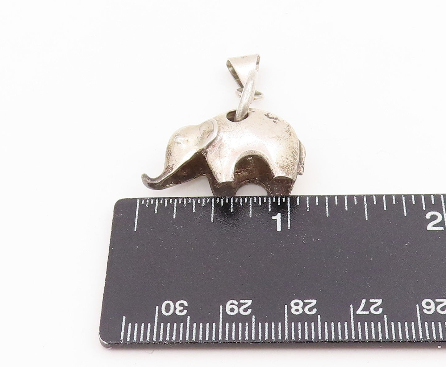 925 Sterling Silver Vintage Pendant Lucky Majestic Elephant Figurine  PT25606