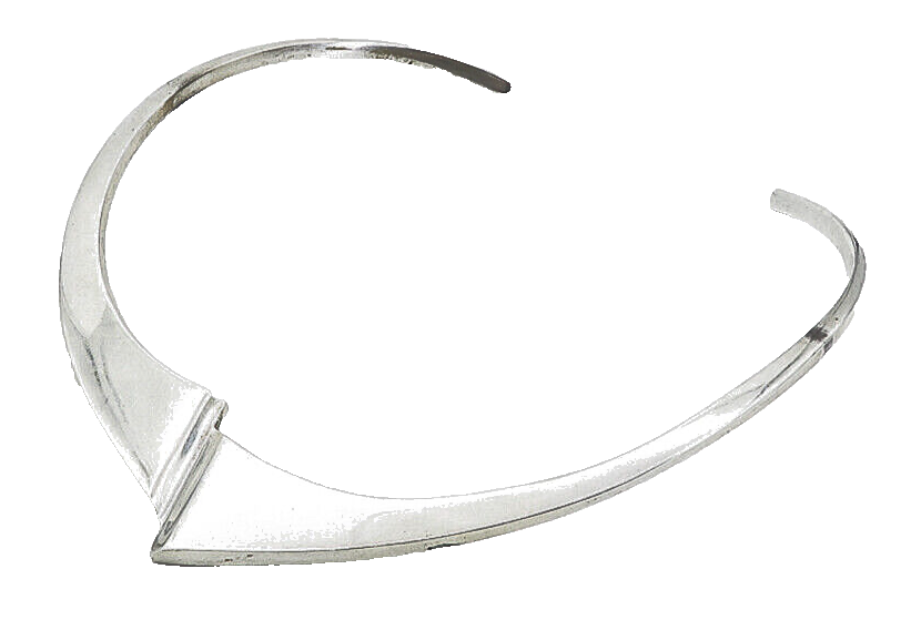 MEXICO 925 Sterling Silver  Vintage Shiny Polished Collar Necklace  NE1492