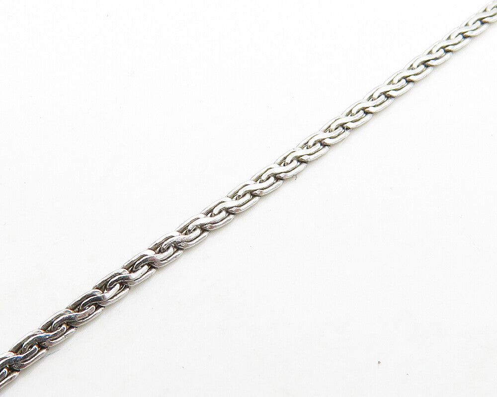 925 Silver & 14K GOLD  Vintage Genuine Diamonds 2 Tone Chain Necklace  NE3281