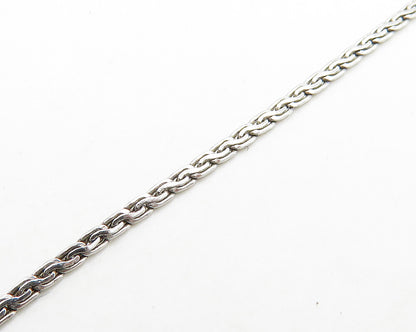 925 Silver & 14K GOLD  Vintage Genuine Diamonds 2 Tone Chain Necklace  NE3281