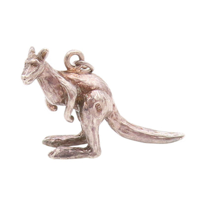 925 Sterling Silver Vintage Pendant Solid Kangaroo Cutout Charm  PT24225