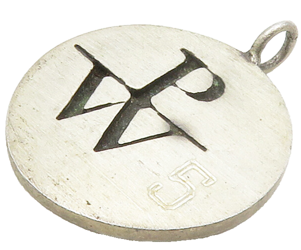 TED LOWY 925 Sterling Silver  Vintage PW Initials Round Pendant  PT13044