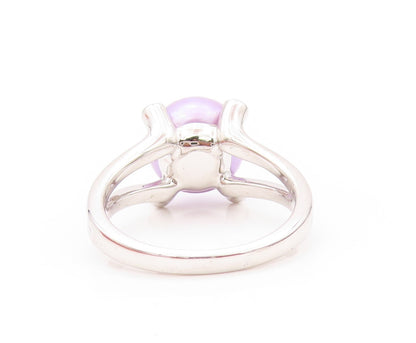 925 Sterling Silver Vintage Ring Modernist Purple Pearl & Amethyst SZ 8  RG32144