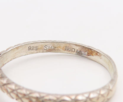 925 Sterling Silver Vintage Ring Etched Stackable Round Citrine  Sz 8  RG30530