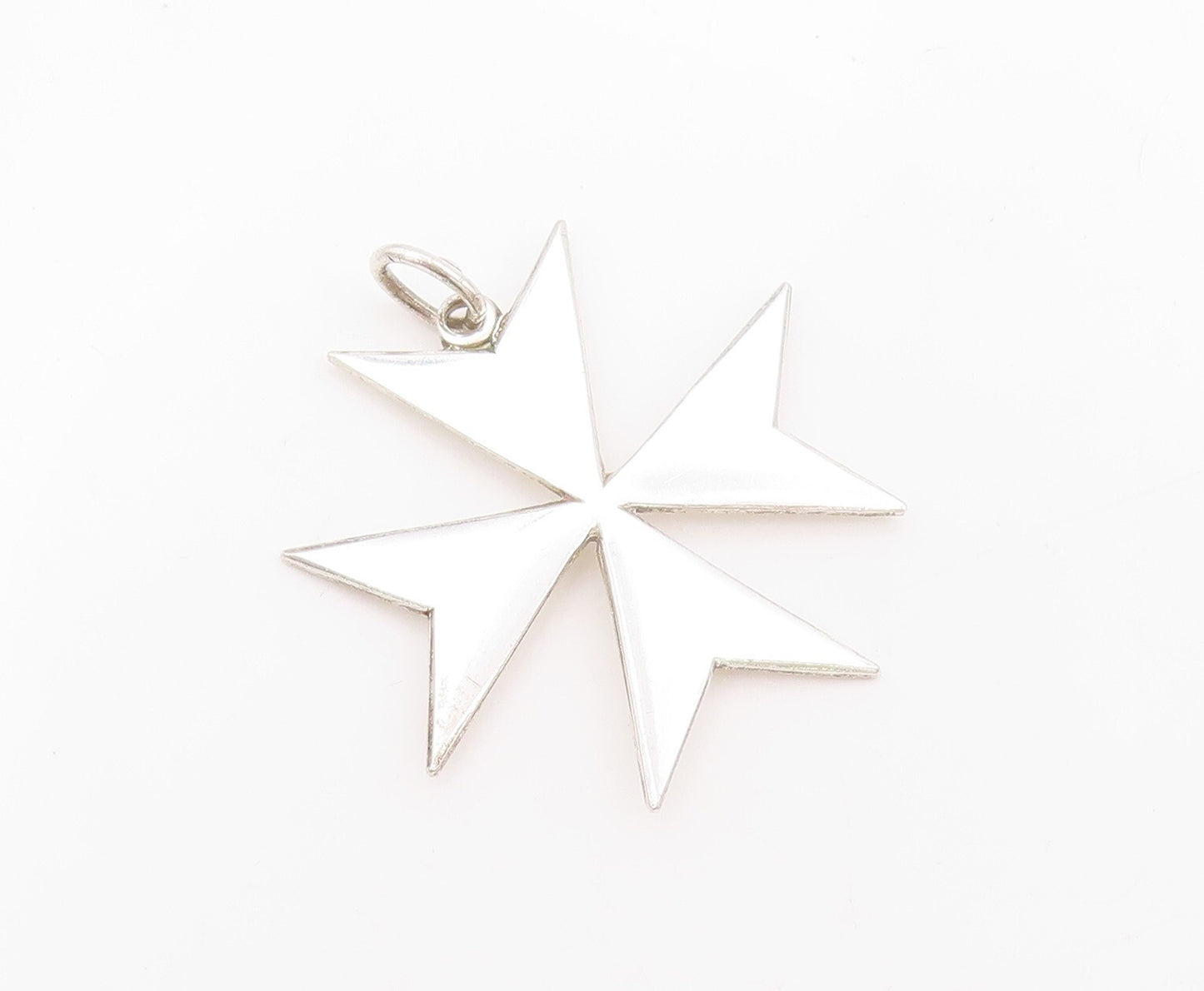 925 Sterling Silver Vintage Pendant Designer Cutout Pointed Flower  PT23916