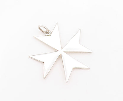 925 Sterling Silver Vintage Pendant Designer Cutout Pointed Flower  PT23916