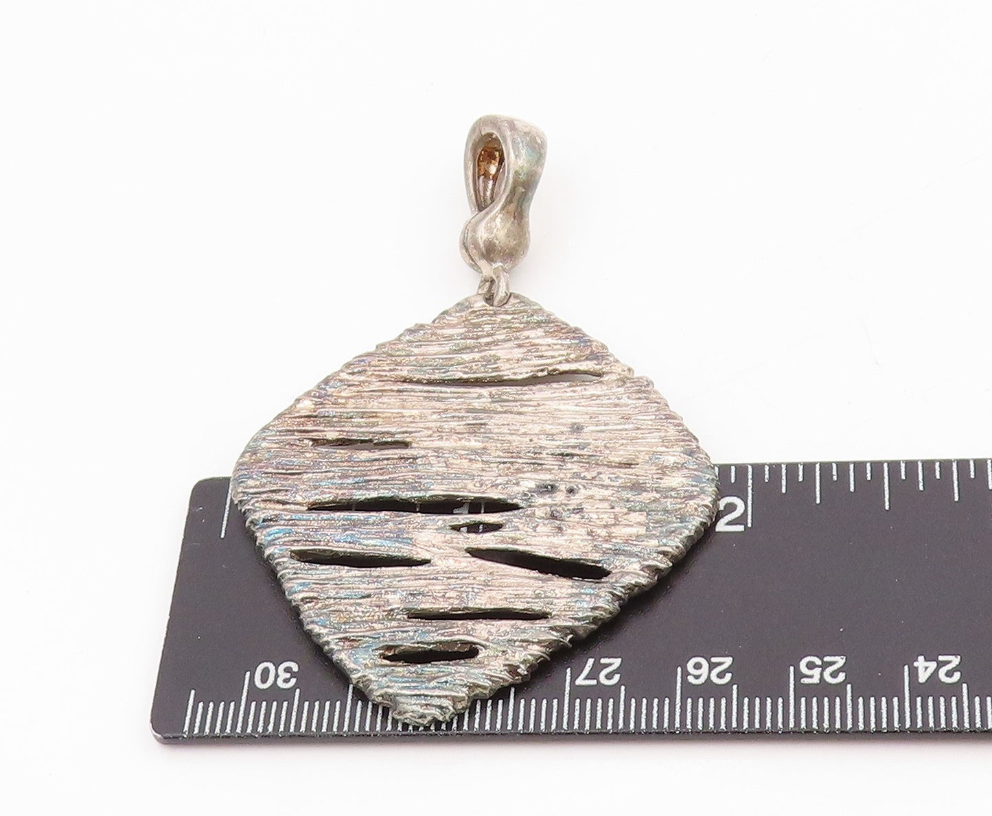 925 Sterling Silver Vintage Pendant ESPO Modernist Textured Locket  PT25499
