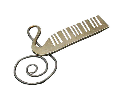 MEXICO 925 Sterling Silver Vintage Black Onyx Piano Keyboard Brooch Pin BP7960