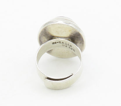 MEXICO 925 Sterling Silver  Vintage Black Onyx Cocktail Ring Sz 8  RG15643