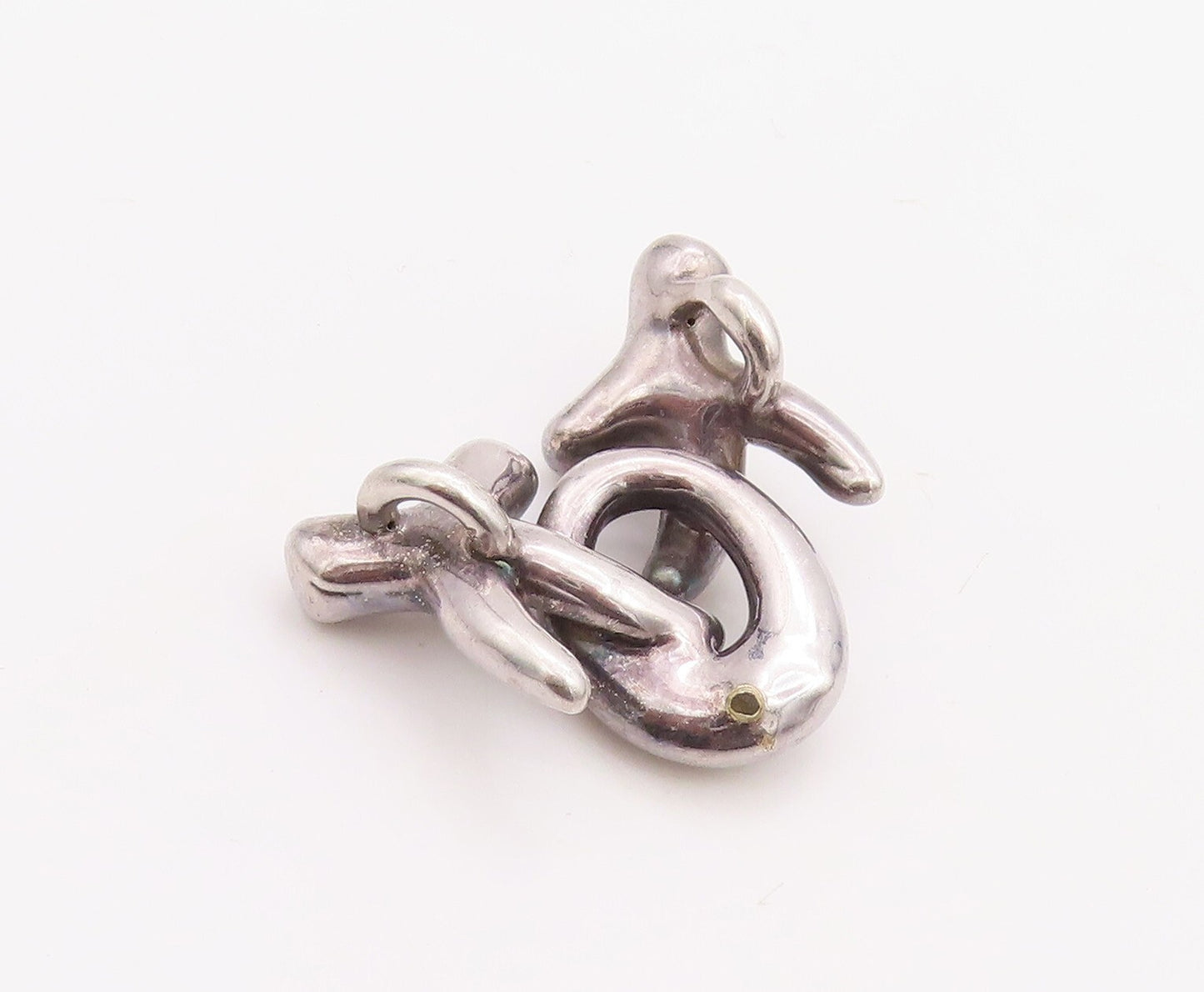 925 Sterling Silver Vintage Pendant Mini XO Hugs & Kisses Design  PT23519
