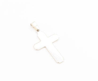 925 Sterling Silver Vintage Pendant Minimalist Double Layer Latin Cross  PT26586