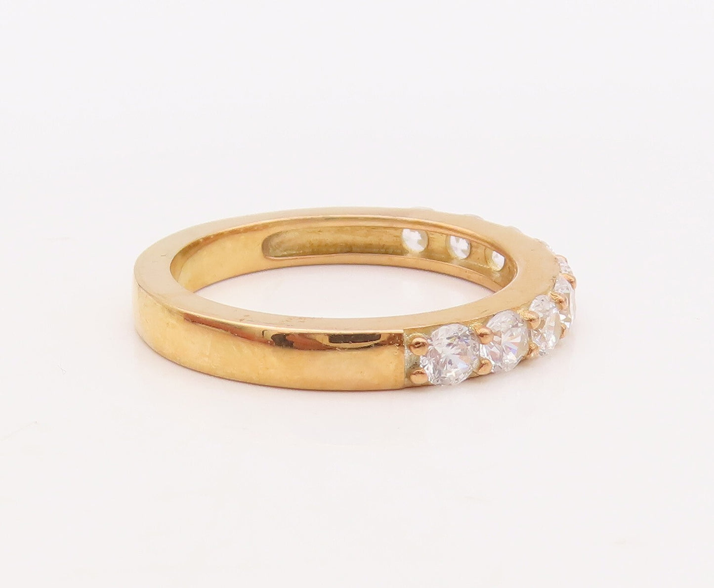 925 Sterling Silver Vintage Ring Gold Plated Stackable CZ Bands  Sz 7  RG29926