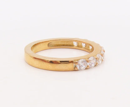925 Sterling Silver Vintage Ring Gold Plated Stackable CZ Bands  Sz 7  RG29926