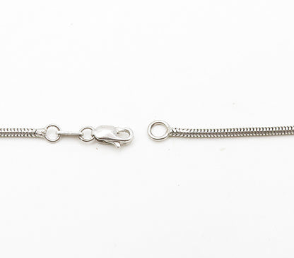 925 Sterling Silver  Genuine Diamonds Shiny Snake Chain Necklace  NE2525