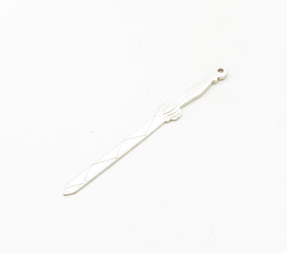 925 Sterling Silver  Vintage Petite Etched Detail Sword Motif Pendant  PT12837