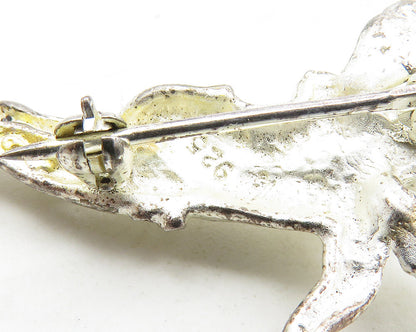 925 Sterling Silver  Vintage Shiny Diamond Cut Dabbing Angel Brooch Pin BP3927