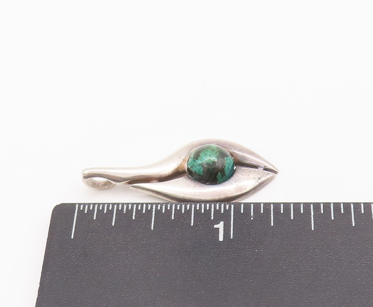 925 Sterling Silver Vintage Pendant ISRAEL Cabochon Gemstone Carved  PT22754