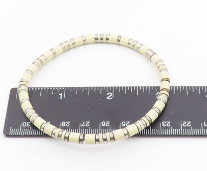 925 Sterling Silver  Vintage Shiny Patterned Round Bangle Bracelet  BT8961