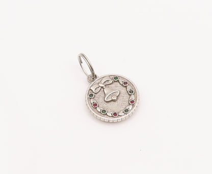 925 Sterling Silver Vintage Pendant Religious Carved Mother Mary Coins  PT23123