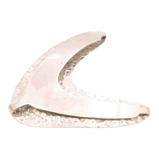 MEXICO 925 Sterling Silver  Vintage Shiny Hammered Arrow Brooch Pin  BP6898