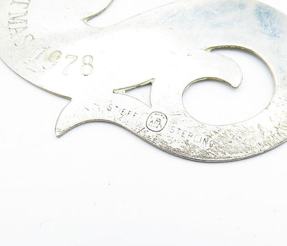 STIEFF 925 Silver  Vintage Christmas 1978 Trumpet Player Swirl Pendant  PT4485