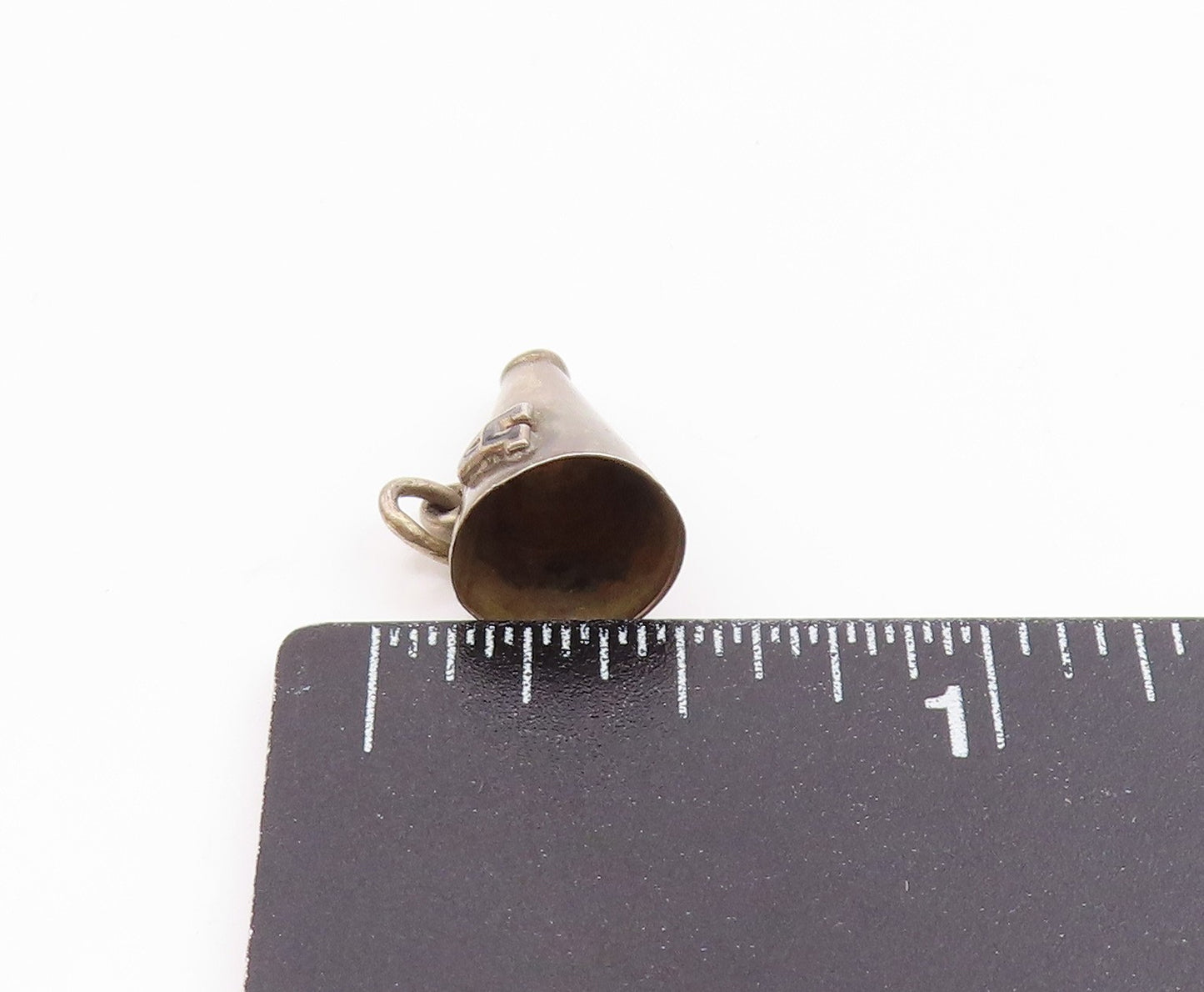 925 Sterling Silver  Vintage Petite Cheer Megaphone A Initial Pendant  PT18458