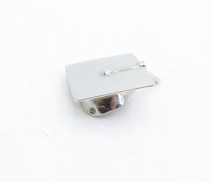 BEAU 925 Sterling Silver  Vintage Shiny Graduation Cap Motif Pendant  PT4022