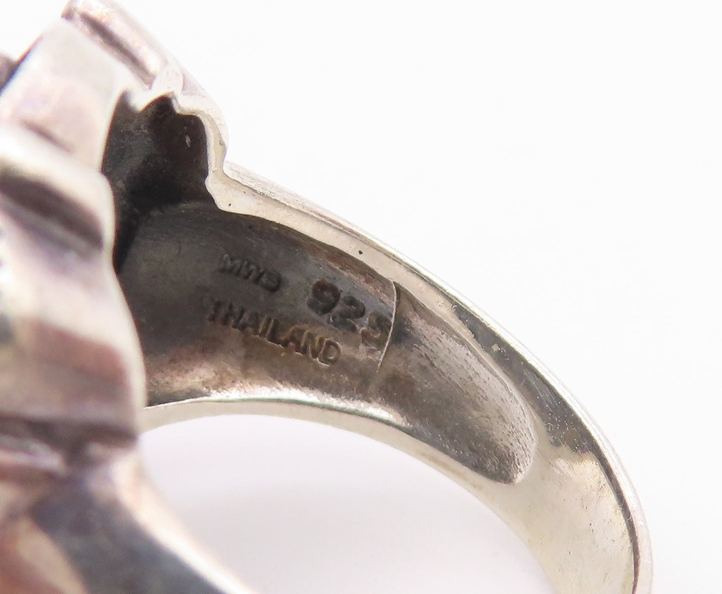 925 Sterling Silver Vintage Ring Black Onyx Bohemian Style Band  Sz 7  RG36625