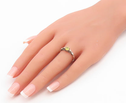 925 Sterling Silver Vintage Ring Classic Citrine Statement Band  Sz 7  RG36747