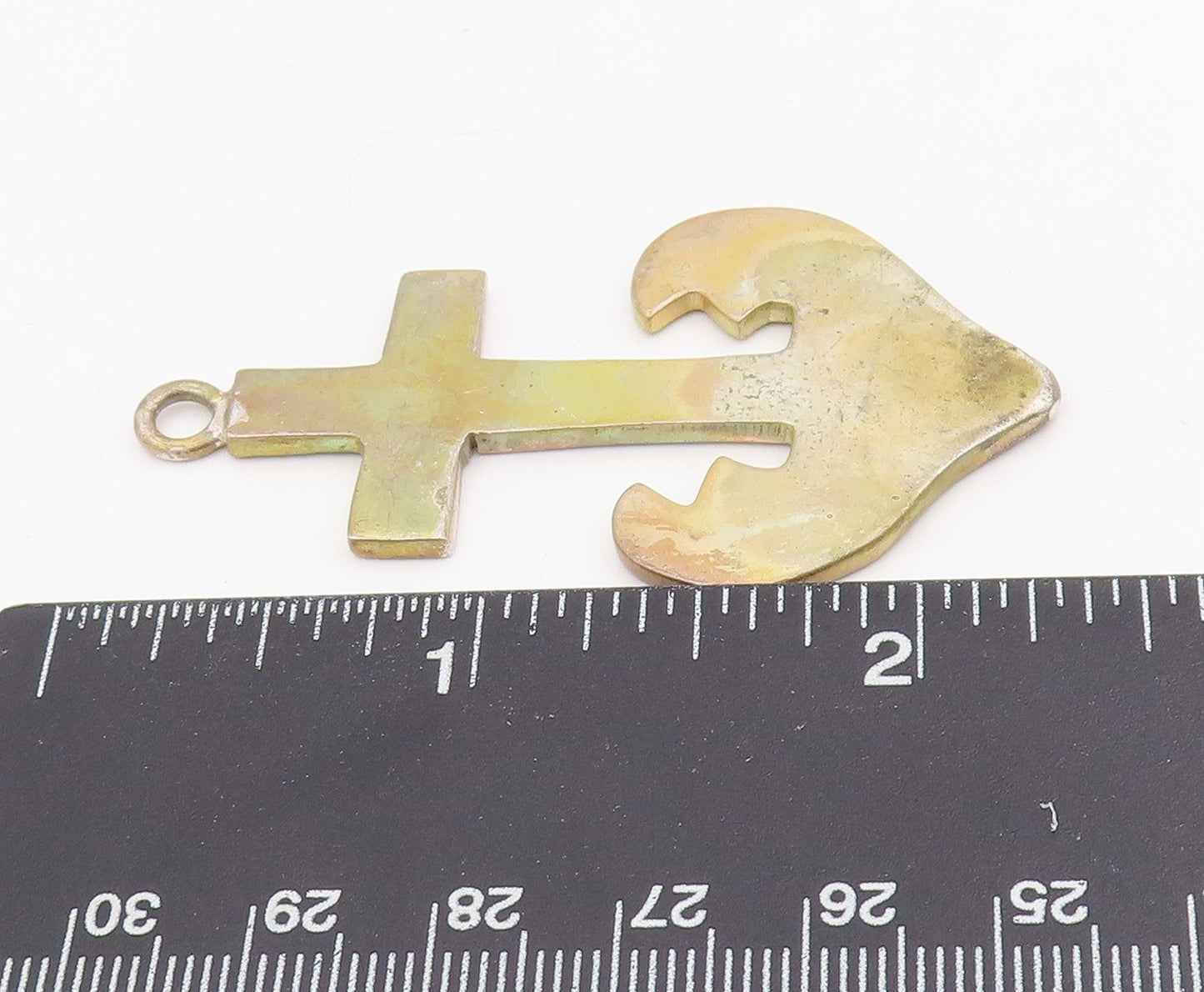 925 Sterling Silver Vintage Pendant Nautical Anchored Religious Cross  PT25725
