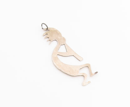 925 Sterling Silver Vintage Pendant SOUTHWESTERN Flute Player Cutout  PT26516