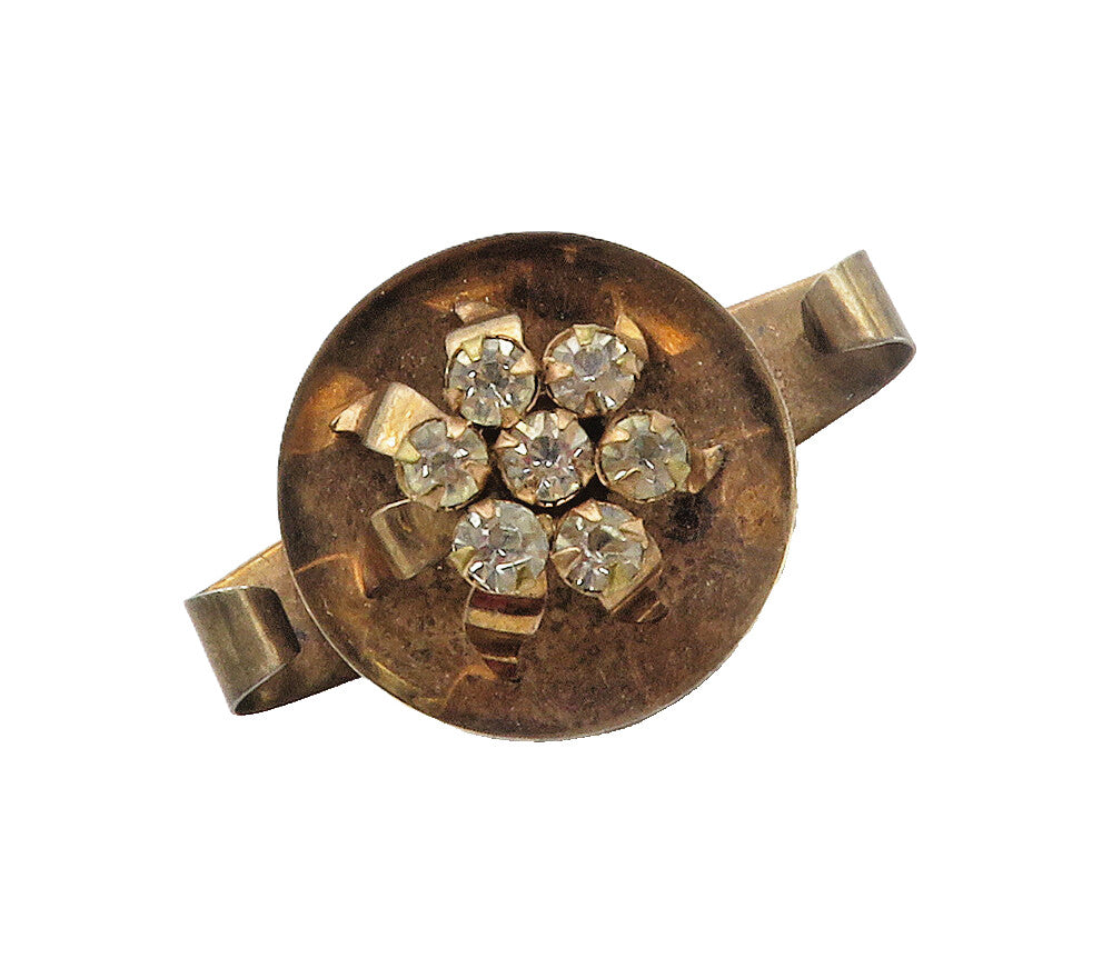925 Sterling Silver  Vintage Topaz Floral Cluster Shiny Brooch Pin  BP6054