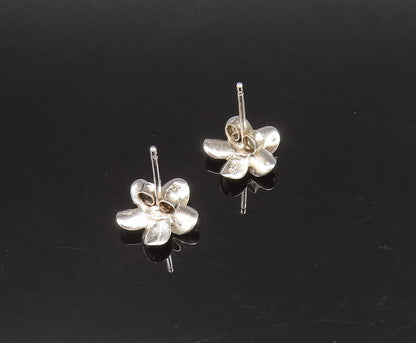 925 Sterling Silver Vintage Dainty Cubic Zirconia Flower Stud Earrings EG12275