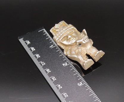 925 Sterling Silver  Vintage Antique Warrior Holding Bird Brooch Pin  BP10060