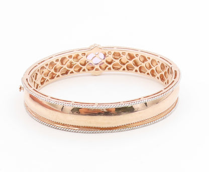 925 Sterling Silver Vintage Bracelet Gold Plated Amethyst Bangle  BT12005