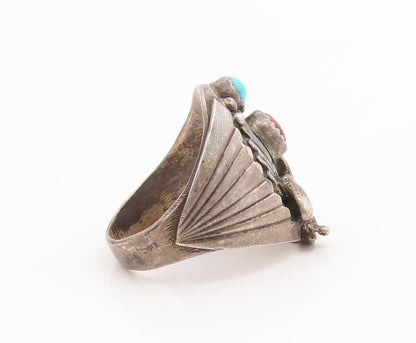925 Sterling Silver Vintage Ring ROBERT BECENTI NAVAJO Gemstone Sz 12.5  RG35953