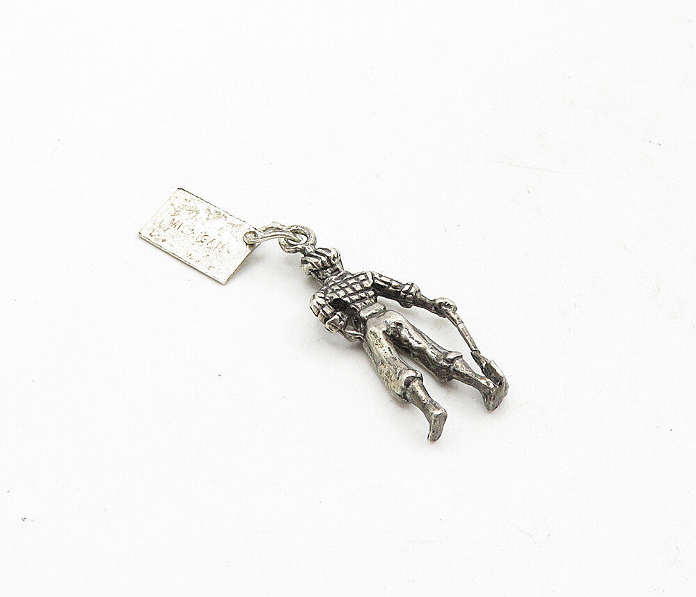 POST BELL TRADING 925 Silver  Vintage Oxidized Man With Shovel Pendant  PT6951