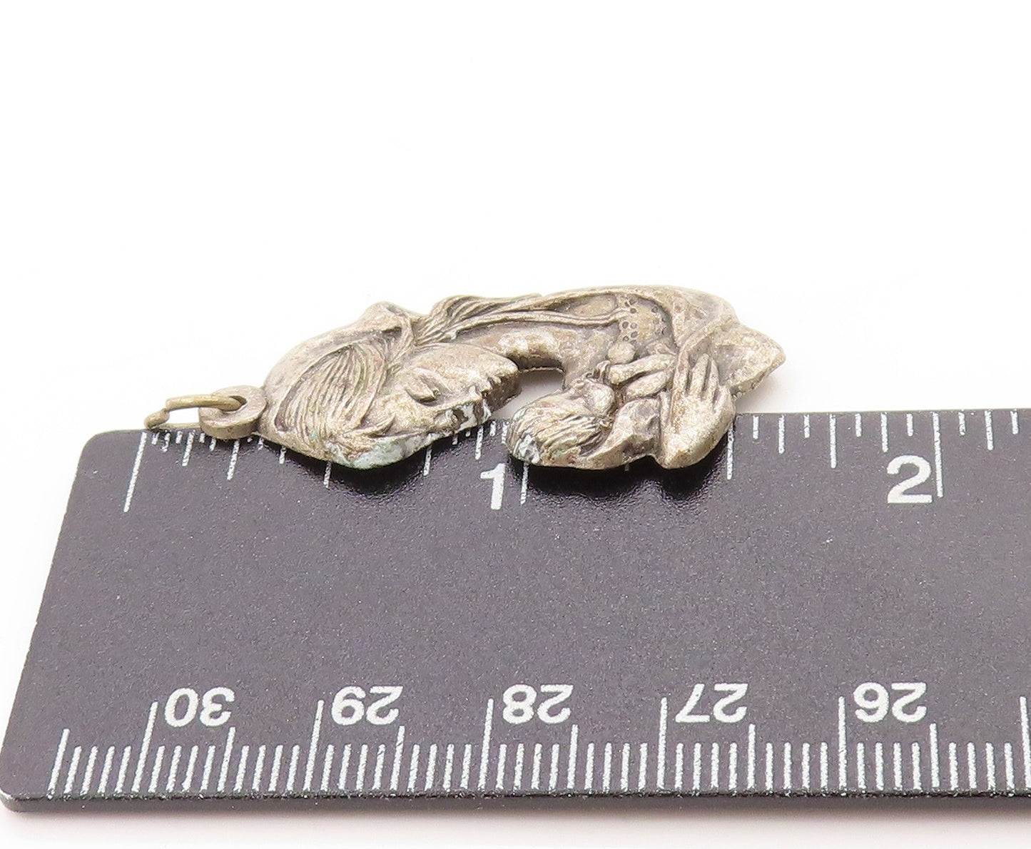 925 Sterling Silver Vintage Pendant Virgin Mary With Infant In Her Arms  PT25028