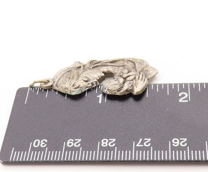 925 Sterling Silver Vintage Pendant Virgin Mary With Infant In Her Arms  PT25028