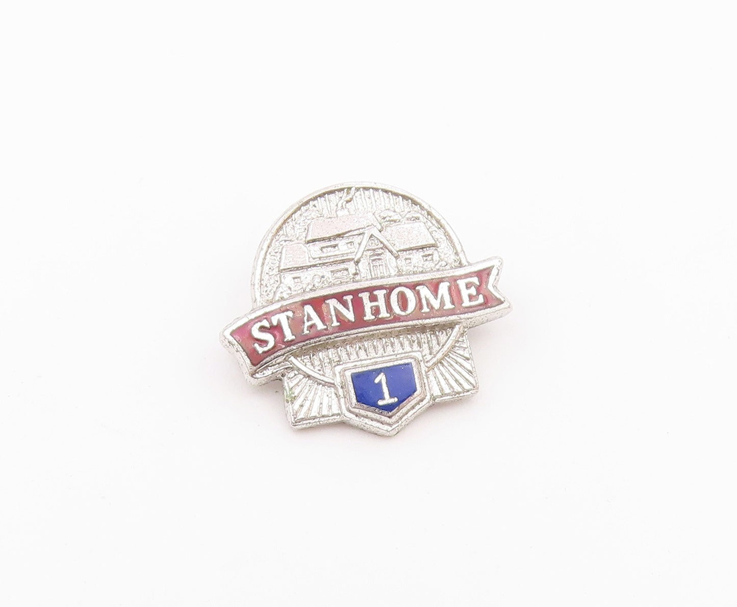 925 Sterling Silver  Vintage Enamel Stanhome Salesman Brooch Pin  BP9296