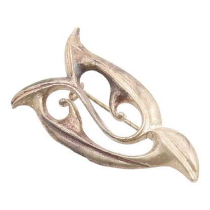 925 Sterling Silver Vintage Brooch Pin EUROPE Floral Calla Lily Motif  BP12451