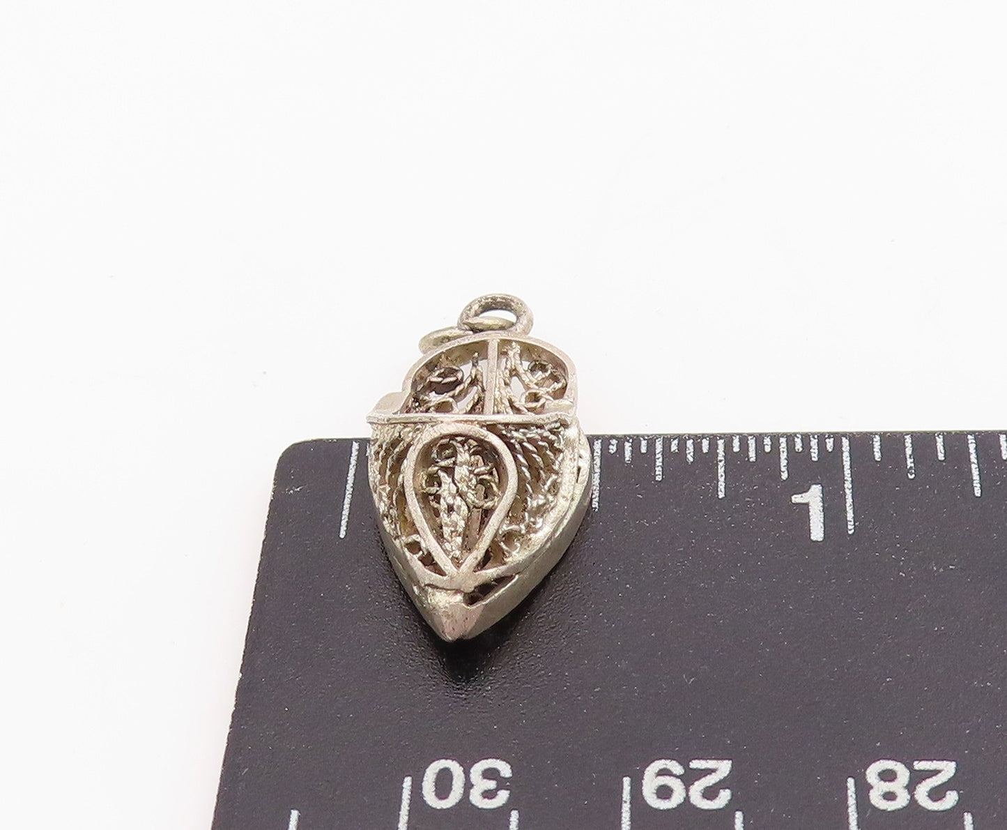 925 Sterling Silver Vintage Pendant Filigree Cinderella Slipper Charm  PT25179