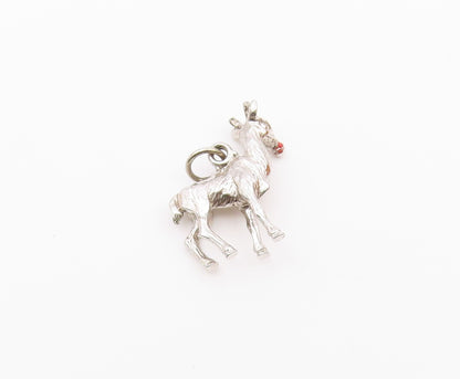 925 Sterling Silver  Vintage Shiny Baby Deer Petite Animal Pendant  PT16234