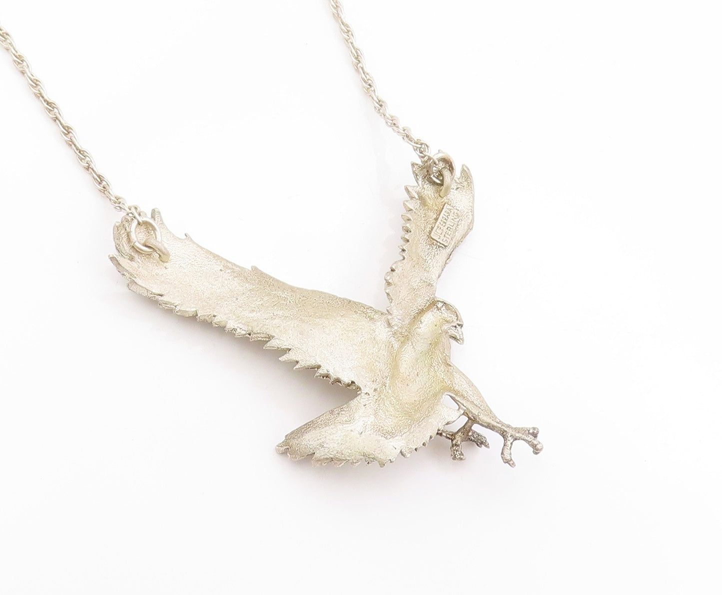 925 Sterling Silver Vintage Necklace JC FERRARA Majestic Eagle Chain  NE4637