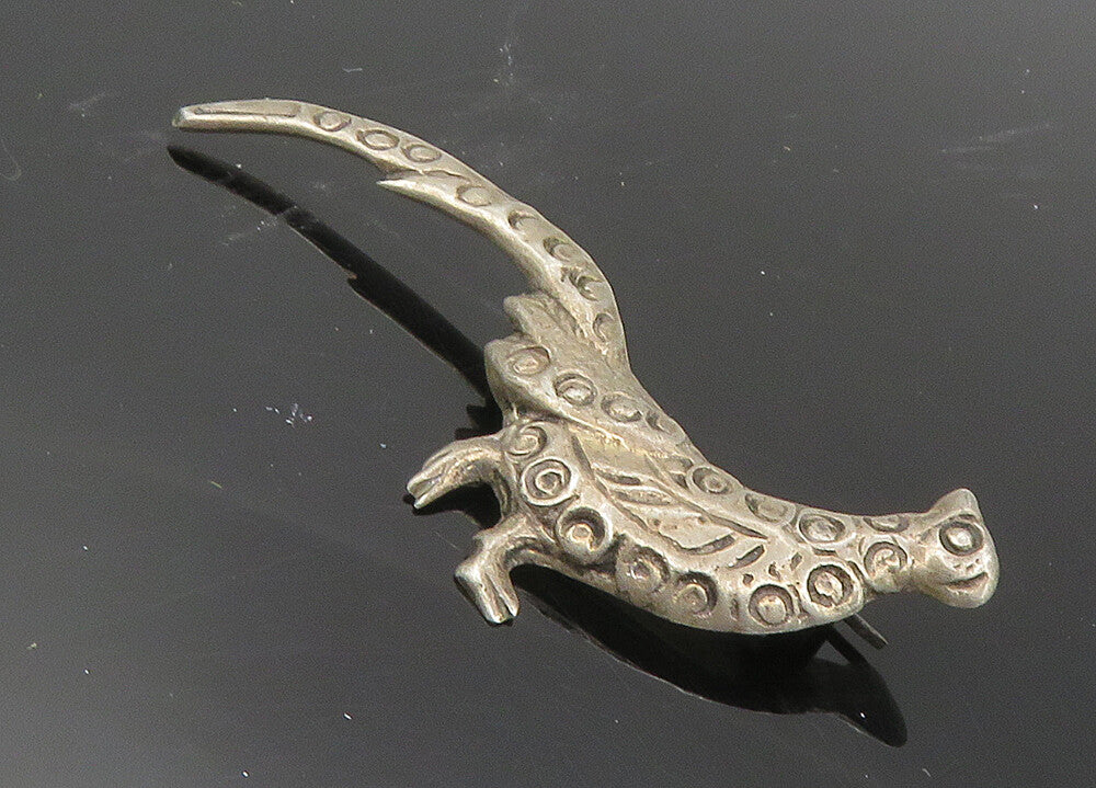 MEXICO 925 Sterling Silver  Vintage Bird Etched Detail Brooch Pin  BP4105