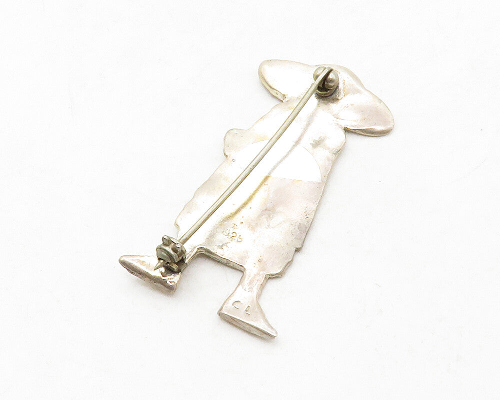 925 Sterling Silver  Vintage Girl In Dress & Floral Hat Brooch Pin  BP4987